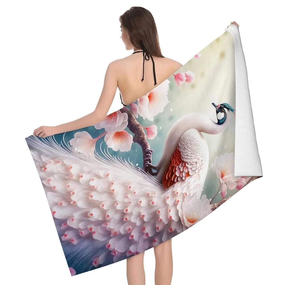 Peacock Animal Beach Towel Quick Dry Bath Towels Absorbent Swim Travel Yoga Sport Camping Pool Towels For Kids Teens Adults