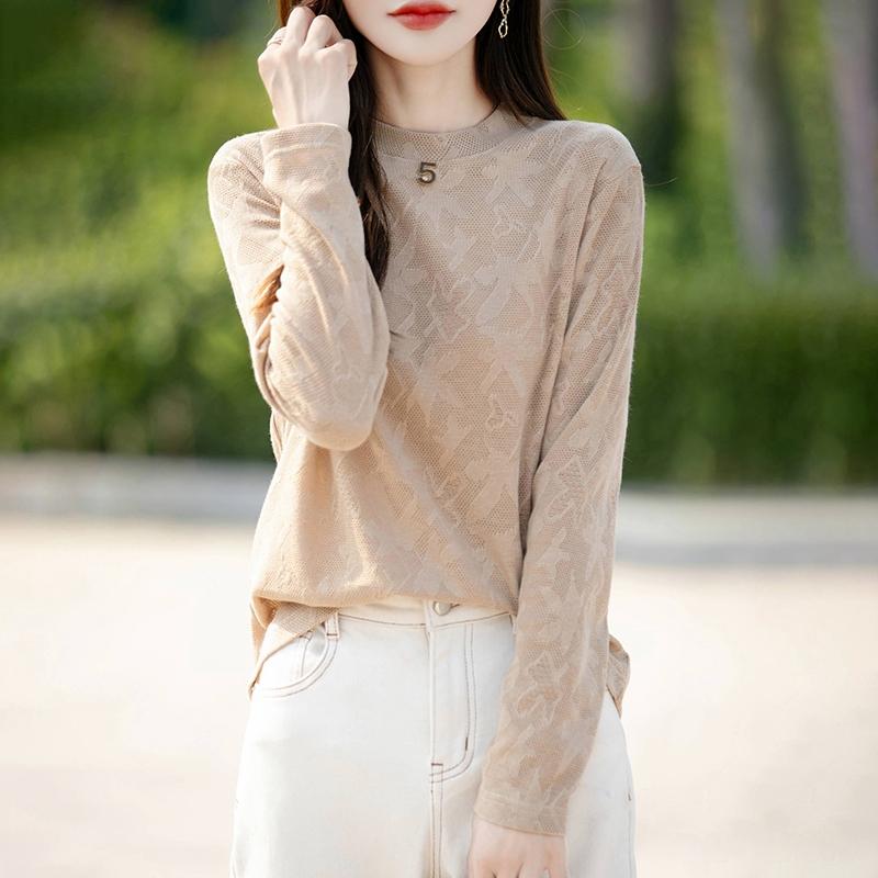 Lettvektsgenser for kvinner - 50 % Mulberry Silke & Polyester-blanding, pustende fritidsgenser