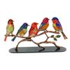 Stained Acrylic Birds On Branch Desktop Ornaments, Double Sided Multicolor Style Birds Craft Statue Desktop Ornaments