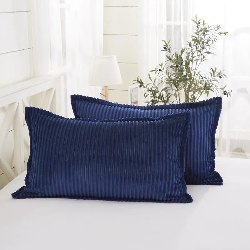

Волшебная бархатная наволочка, одна пара в упаковке, двусторонняя зимняя утепленная двойная термофланелевая наволочка темно-синий