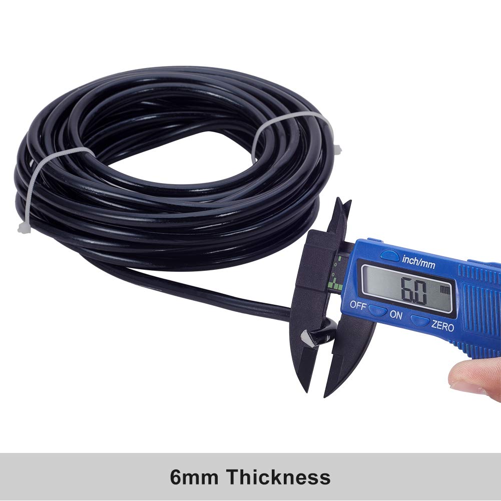 BENECREAT Lunghezza Totale 7m Diametro Filo 6mm Filo di Alluminio Nero per Figurine Decorative Florista Supplementare Lavorazione Artigianale, Giardinaggio, Creazione,