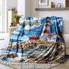 Lighthouse By The Sea Throw Personalized Blanket Personalized Name Warmthful Decor Throw For Sofa Couch Office Bed Picnics Four Seasons Multipurpose