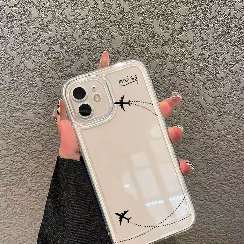 Simple lines aircraft suitable for iphone11promax mobile phone case Apple 11 anti-drop 11/space case 11/11