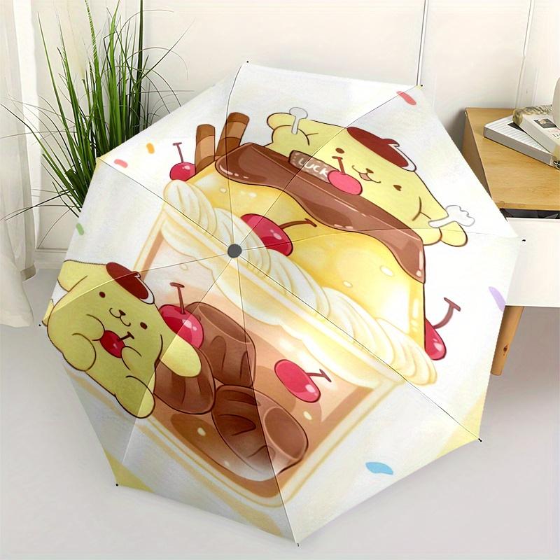 

Pom Pom Purin,Dessert Automatic Folding Umbrella Simple 8 Rib Design, Bright Cartoon Pattern, Durable Iron Frame, Suitable For Travel, Outdo
