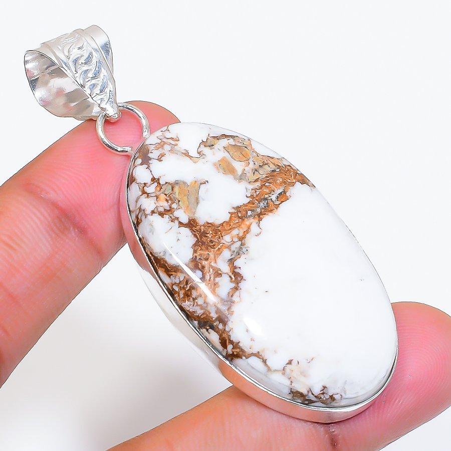 Natural Wild Horse Gemstone 925 Sterling Silver Jewelry Pendant 2.44" AP-16602