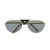 Cartier Diseño Sólido Fibra de Acetato Metal Estilo Aviador Gafas de Sol Gafas de Sol para Hombre Dorado CT0034S
