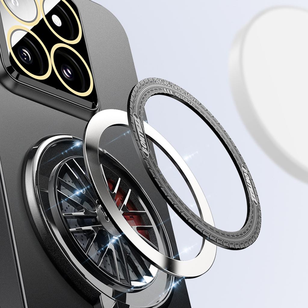 VOERO For Xiaomi 14 Pro PC Case Rotating Gyro Kickstand Phone Case with Lens Film