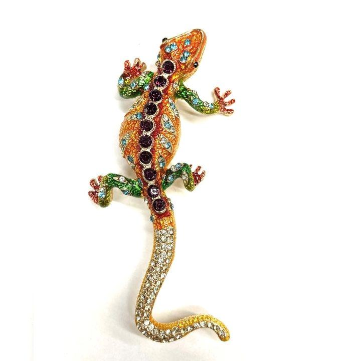 

SKEDS Classic Women Men Vintage Crystal Lizard Badges Brooch Fashion Baroque Boutique Shining Pin For Ladies s Clothing Coat