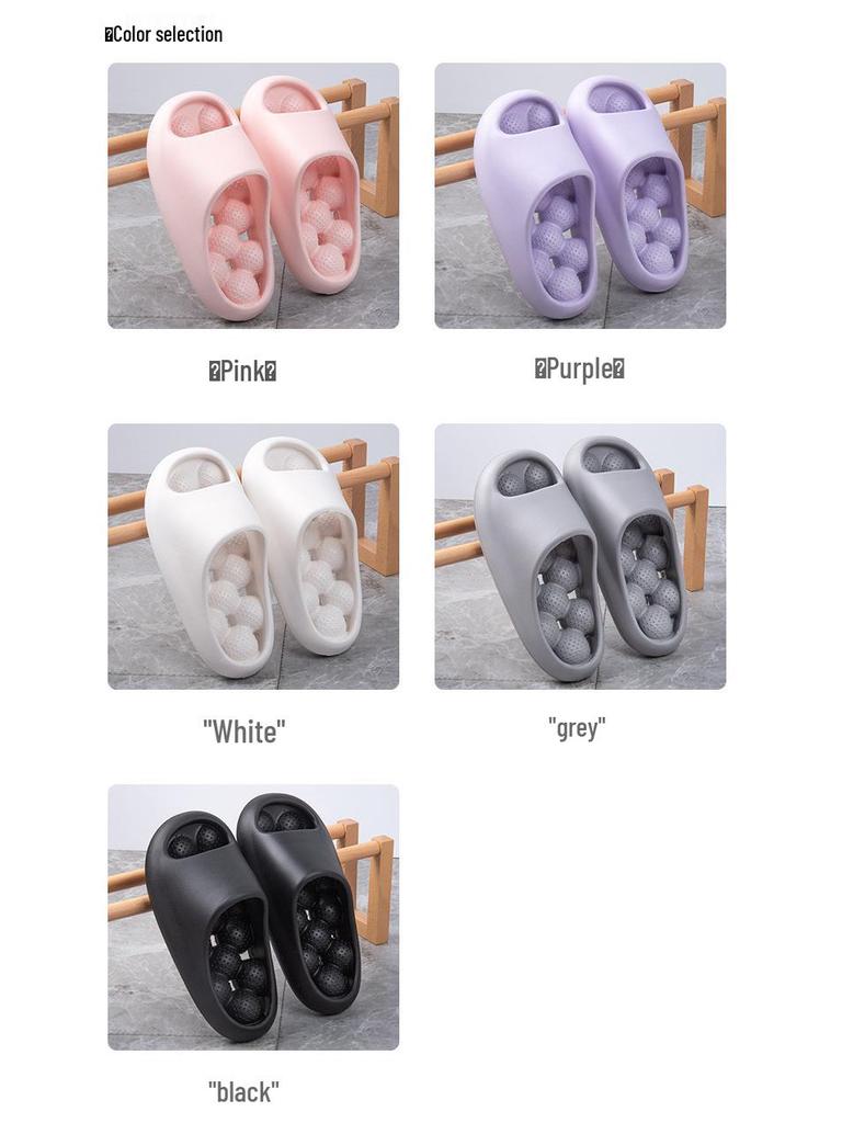 Men's Non-Slip Thick-Soled Summer Indoor Slippers with Unique Massage Design