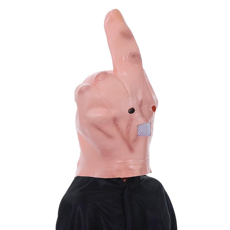 Middle Finger Halloween Latex Mask Party DJ Performance Prank Prop