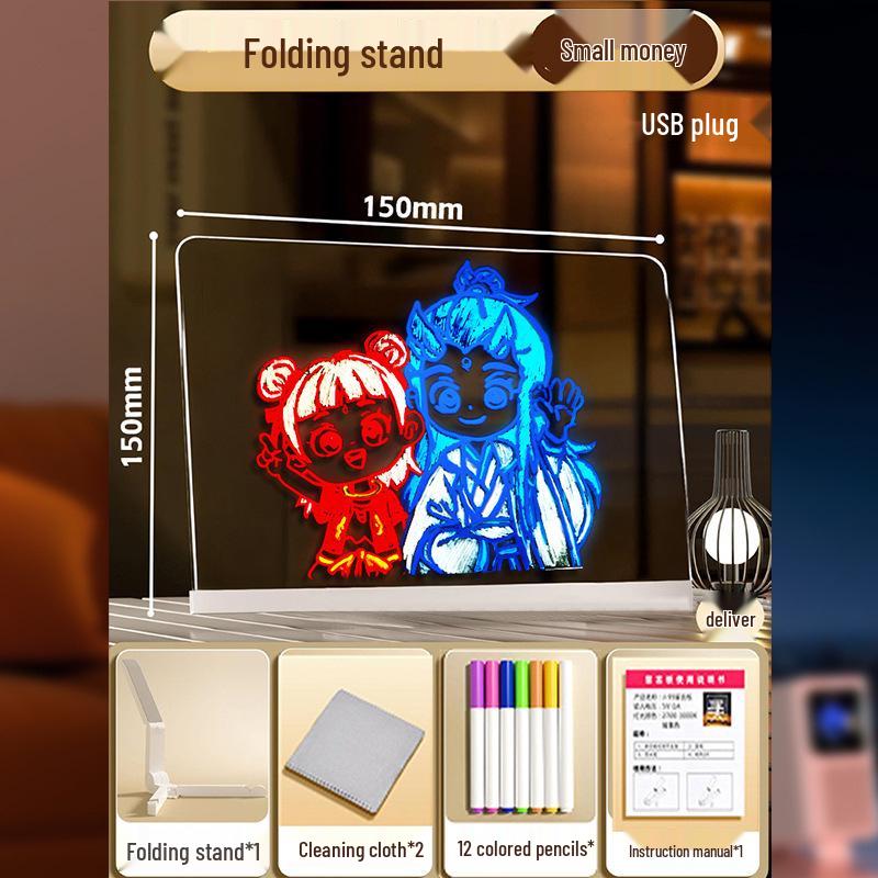 Luminous Erasable Drawing Board for Kids - Perfect Children's Day Gift or Night Market Display Sign