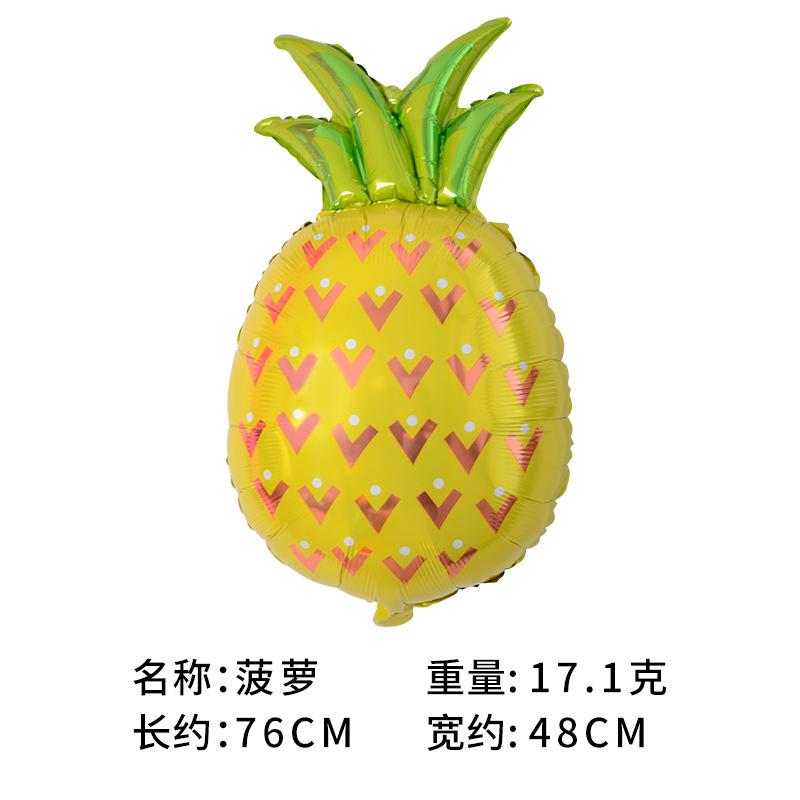 

Мексиканская летняя вечеринка Украшенный фруктовый шар Тропический кактус Ананас Арбуз Тако Клубника Алюминиевый шар Pineapple