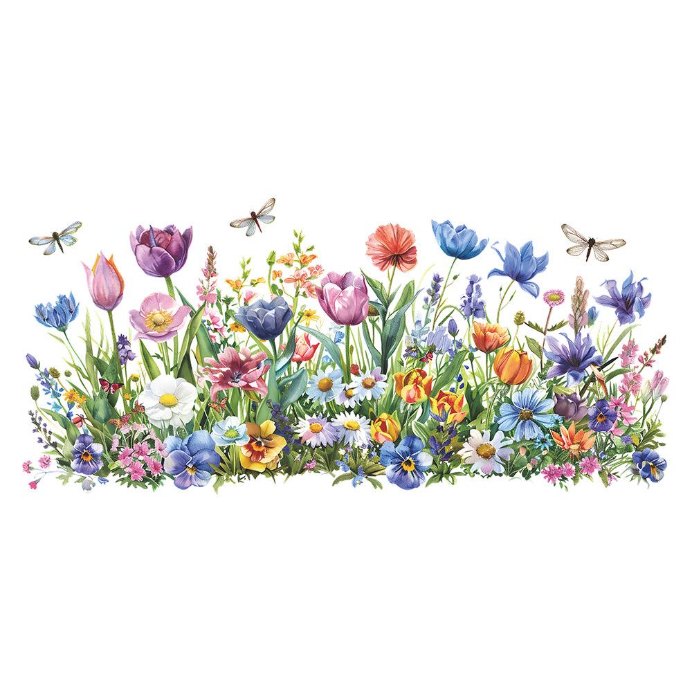 Nálepka na zeď s přívěskem s růžovým květem Odnímatelná nástěnná umělecká výzdoba Vodotěsná Stereo květinová domácí dekorace do ložnice