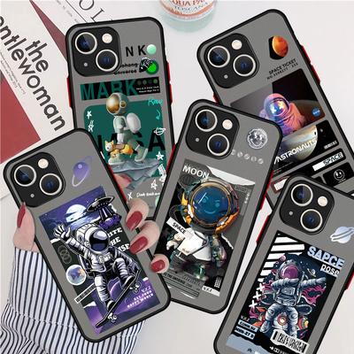 Coque Mignonne Astronaute Planète Mate Pour Apple iPhone 14 11 13 7 12 Pro 7 XR XS Max 8 6s SE 2022 Housse de Téléphone Souple