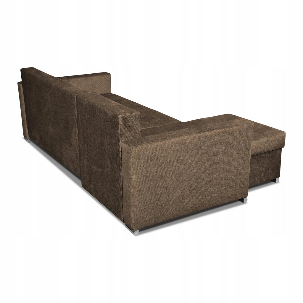Bella Corner Sofa Bed with Sleeping Function, Corner Sofa, Family Furniture, Brown Velvet
