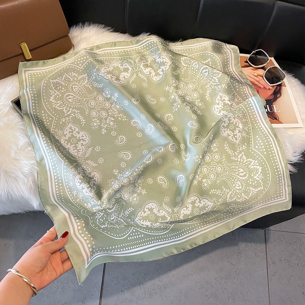 70x70cm Women Scarf Silk Feeling Hair Neck Square Brand Office Bandanna Muffler Waiter Flight Attendants Handkerchief Wrap