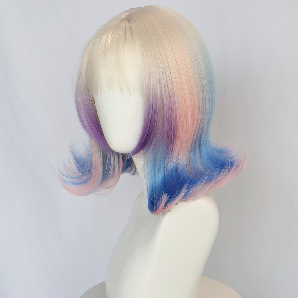 Cosplay Wavy Short Wig With Hightemperature Silk For Addams Costume