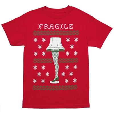 Christmas Story Fragile Leg Lamp 100% Cotton T-shirt Mens Tees Top