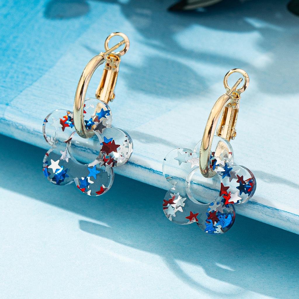 Fashion Exaggerated Flower Earrings Women'S Niche Design Sense Color Temperament Elegant Versatile Earrings