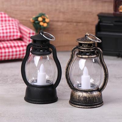 9 cm Mini Led Retro Lampa Naftowa Symulacja Świecące Światło Cande Light Nocne Światło Domek Dla Lalek Miniaturowa Lampa Naftowa Dom Model Dekoracja Zabawka
