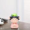 Head Planter Girl Figurine Ornament Flower Arrangement Container Cute Plant Pot
