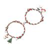 Santa Claus Magnet Heart Couple Bracelets - Drip Oil Alloy Christmas Pair