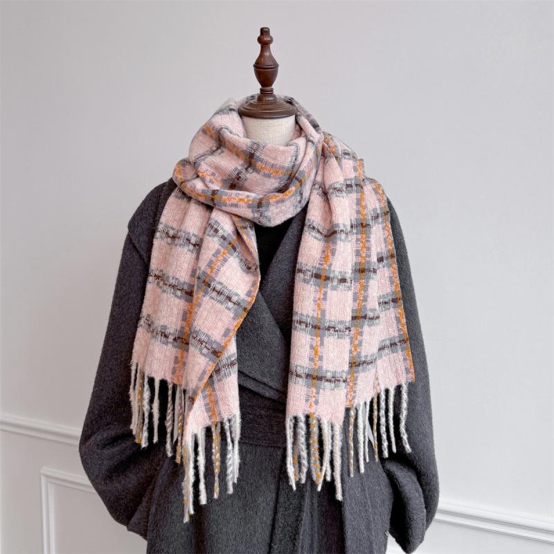 Luxury Winter Plaid Scarf For Women Men Warm Cashmere Scarf Designer Lady Pashmina Poncho Shawl British Style Headscarf Bufanda