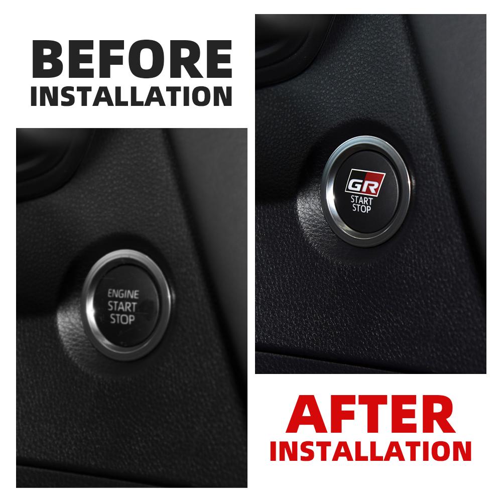 Car One-Click ABS Start STOP Engine Ignition Button Switch Decal Modification Interior Accessories For Toyota Gazoo Racing