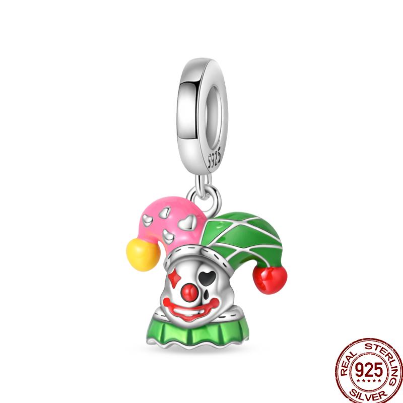 Copper Magician Circus Playing Cards Teddy Bear Charm Beads Suitable Fit Pan Original Bracelet Diy Jewelry