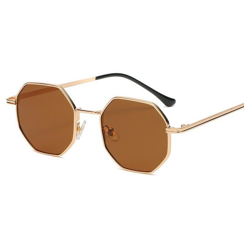 Personality Metal Frame Sunglasses Retro Small Frame Rectangular Men s and Women s Round Face Sunglasses