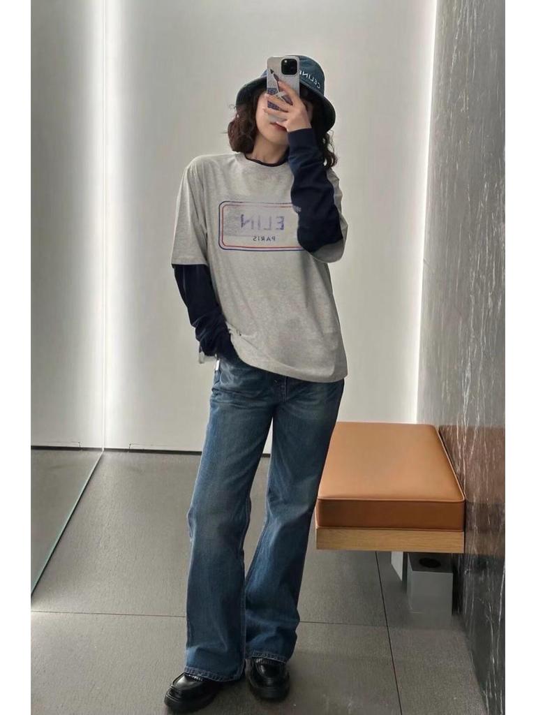 Unisex Casual Fashion Letter Print Round Neck Short Sleeve T-Shirt