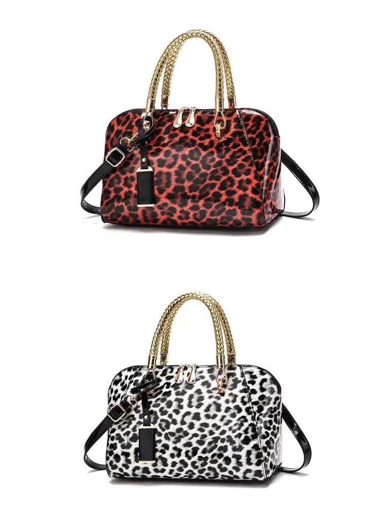 2025 Leopard Print Versatile Handbag: White & Khaki Crossbody Shoulder Bag for Women