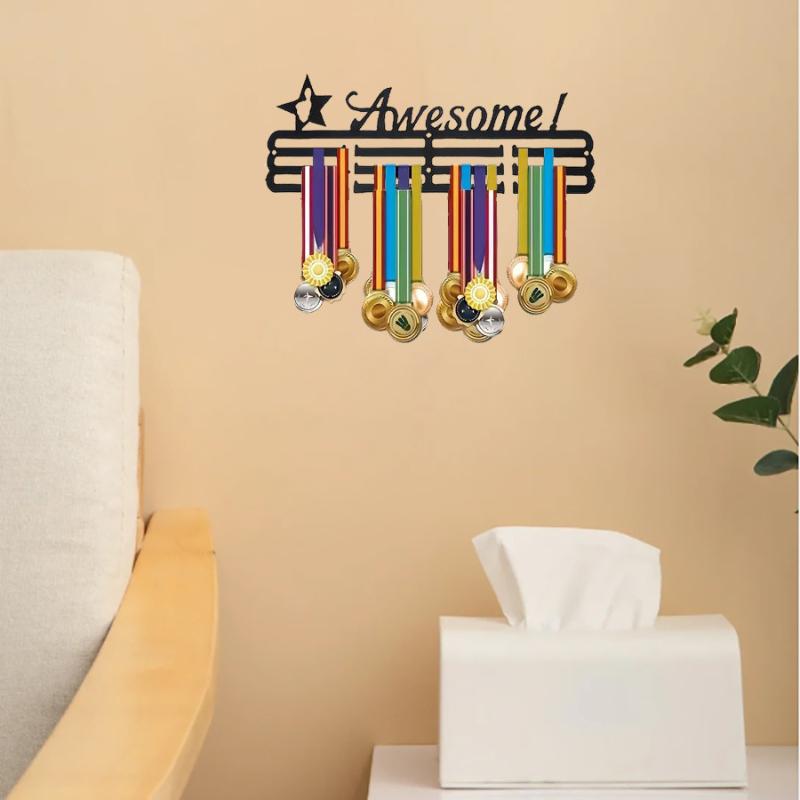 Football Match Running Medal Sports Display Holder, Run Male/ Female Runner Marathon Race Hanger Rack Organizer