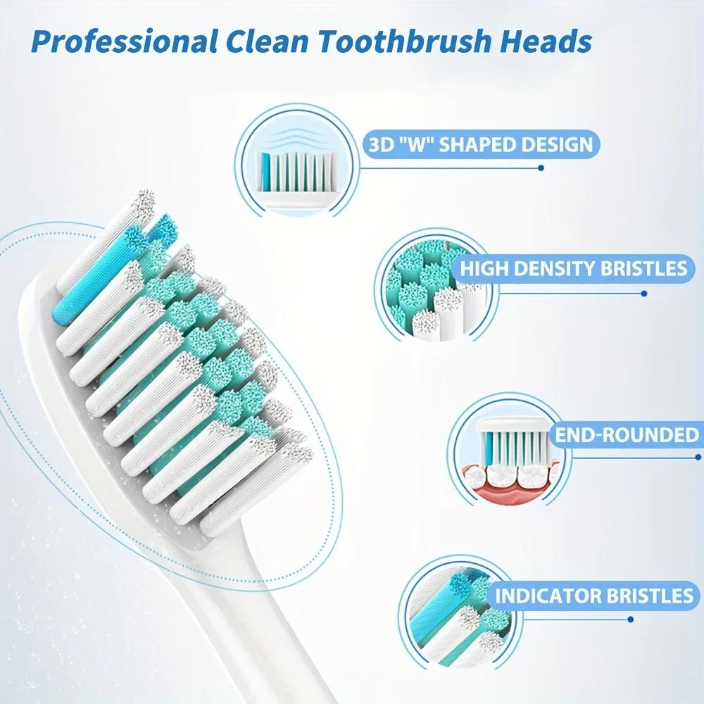 8 Stück Ersatz-Bürstenköpfe Kompatibel mit Philips Sonicare DiamondClean HX3/HX6/HX9 Serie Elektrische Zahnbürstenköpfe HX6064