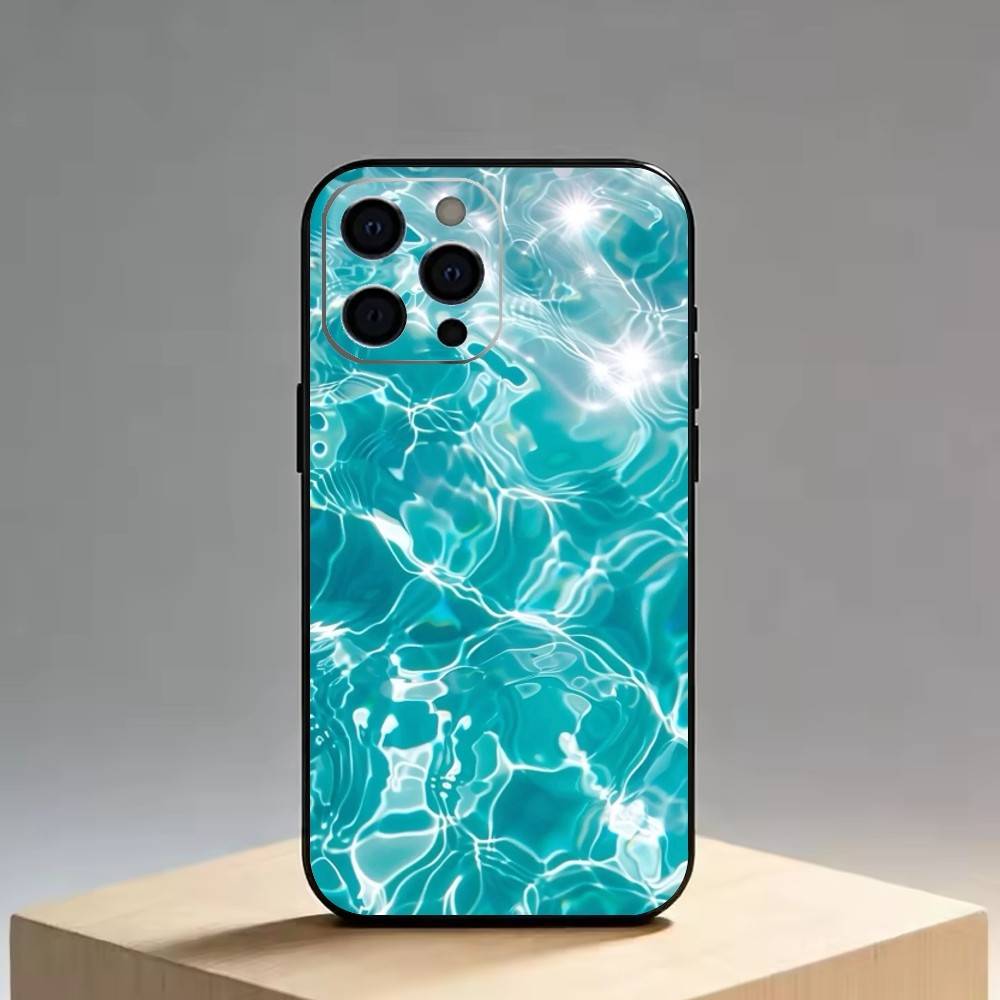 The patterns of seawater   Phone Case For iPhone 17, 16,15,14,13,12,11 Plus,Pro Max, Others Soft Black Cover