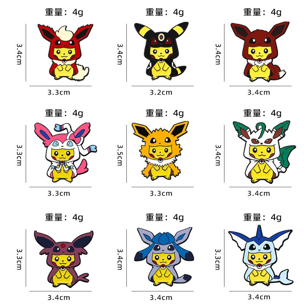 New Pikachu Badge Pokémon Around the Grain Pokémon Cute Elf Cartoon Brooch
