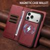 iPhone 18 Pro Max Magnetic Leather Case with Imitation Cowhide Texture and Flip Card Holder