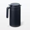 MUJI Insulated Tabletop 84334566 Wide-Mouth, Easy-to-Wash Pot, Black, 1.3L,
