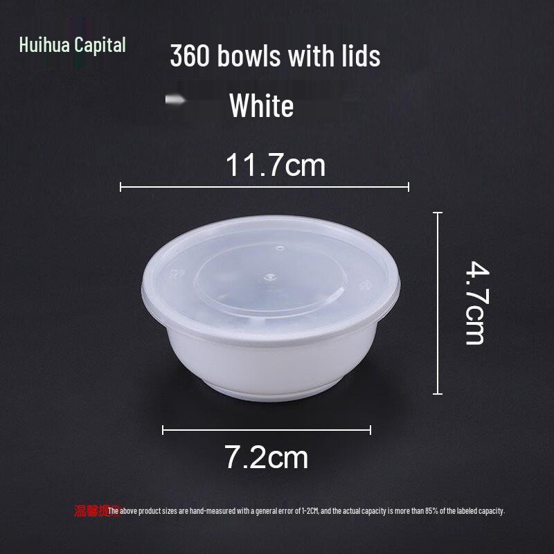 HUIHUADU Thickened Disposable Round Plastic Takeout Containers