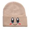 Cappello a Maglia Rosa con Viso Ricamato 3D Espressione di Kirby Carino Versatile Cappello in Filato