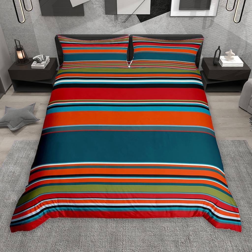 Homewish Geometryczna Pasiasta Poszewka na Kołdrę Zestaw 2szt/3szt, Nowoczesny Minimalistyczny Komplet Pościeli