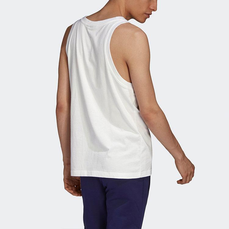 Adidas Originals Trefoil Colorful Embroidery Logo Vintage Sports Tank Top Men Tops White GE0855