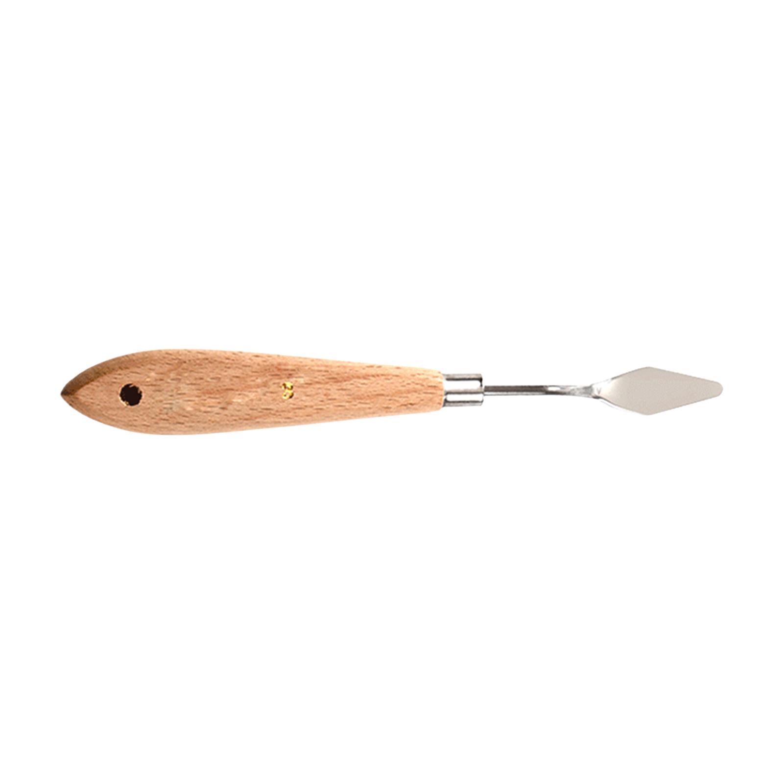 

Borglino Red Beech Woods Handle Oil Painting Palette Knife Multi-Function Art Tool for Painting