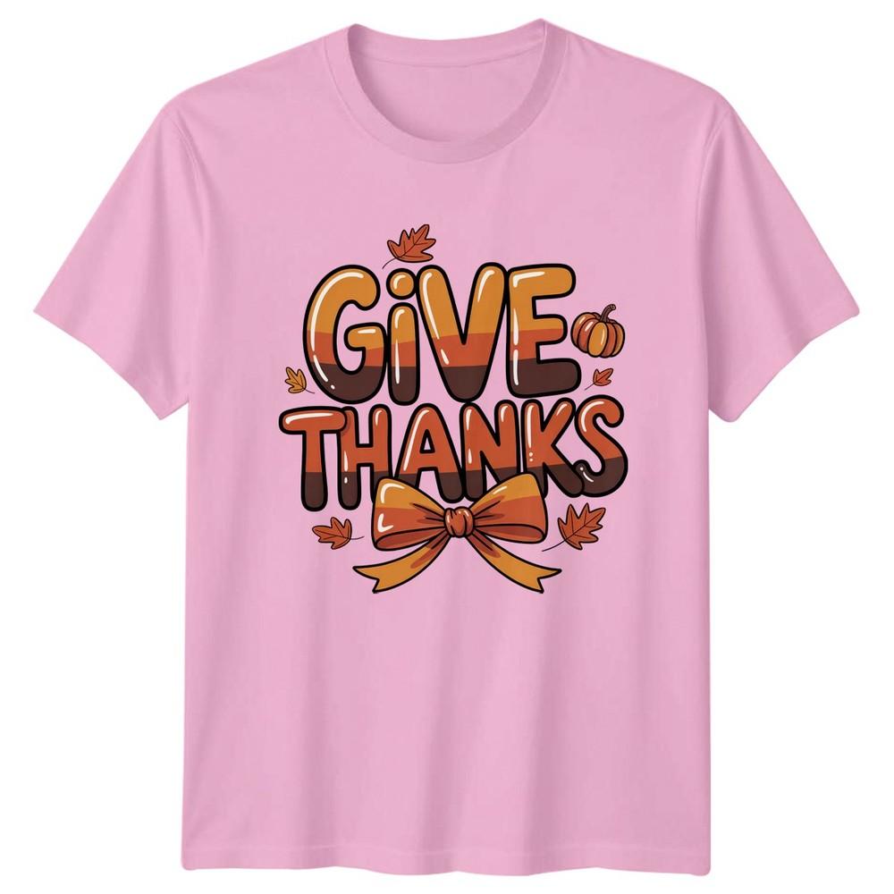 Give Thanks TShirt Fall Gratitude Thanksgiving Gift For Him And Her
