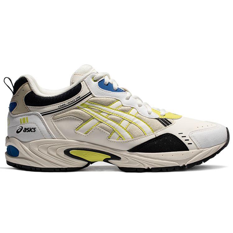 Asics Gel-100 Sport Color Block Low Top Running Shoes Unisex Sneakers Off-White Yellow 1203A171-105