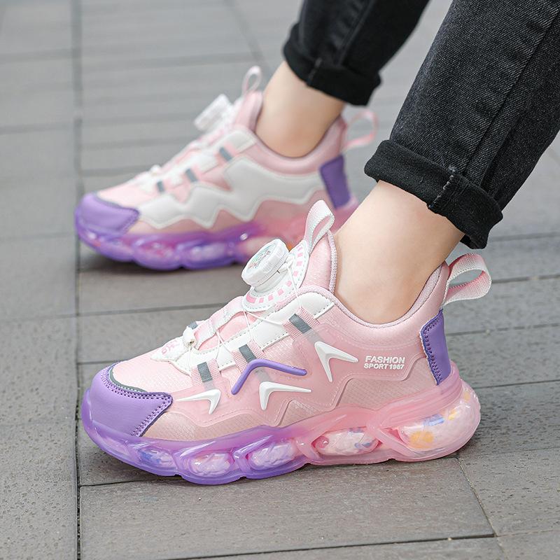 Casual shoes Boys, primary school students, middle school children, older children, sports shoes, rotating buckle Girls fashion casual shoes, breathab