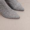 Grey Blue Women Knee High Boots High Stiletto Heel Big Size 50