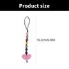 Heart Beaded Keychain Fashionable Resin Charm Phone Pendant for Youthful Women Colorful Beads for Bags and Phones