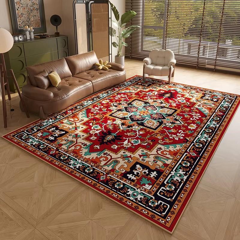 Persian Style Carpets for Living Room Anti-slip Cloakroom Rug American Bedroom Decor Retro Carpet Washable Study Soft Floor Mat