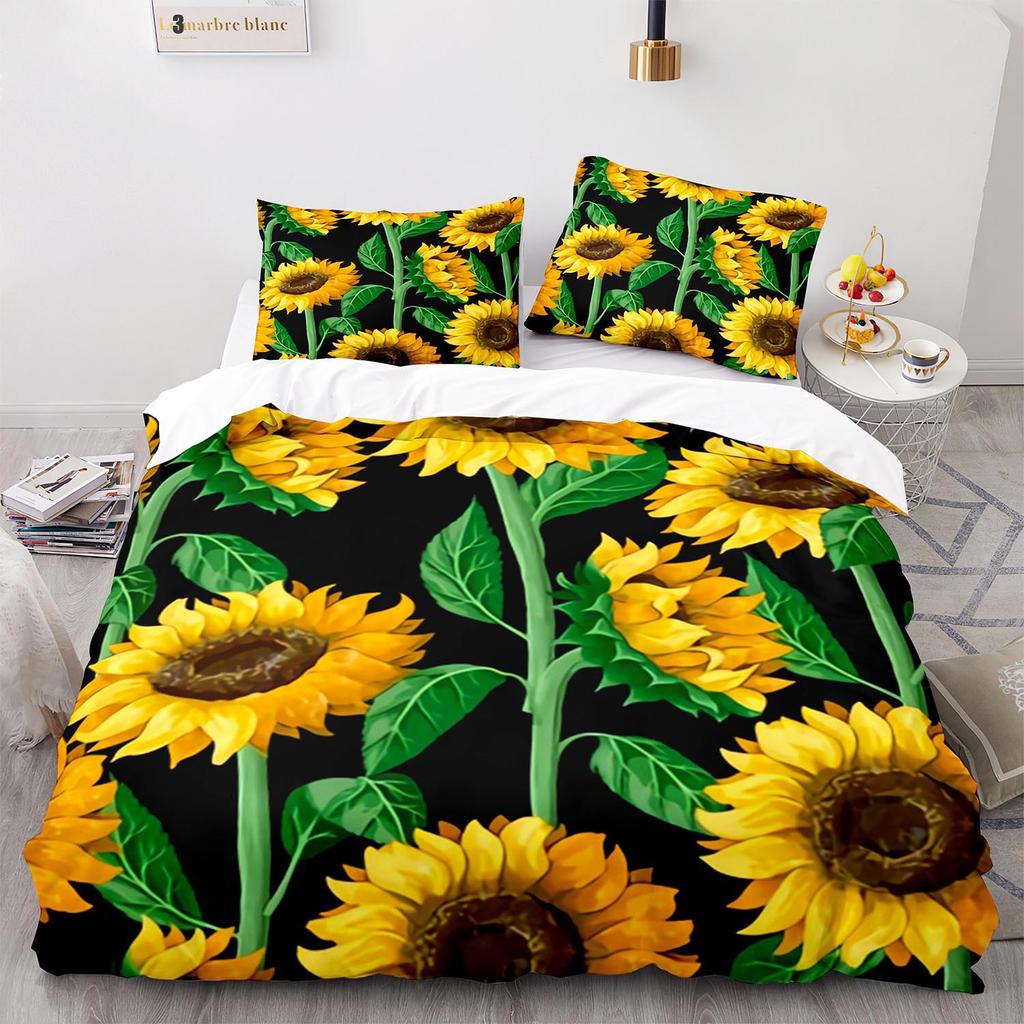 Sunflower Bedding Set Single Twin Full Queen King Size Sun Flower Bed Set Teenager Bedroom Duvetcover Sets 3D Prin New